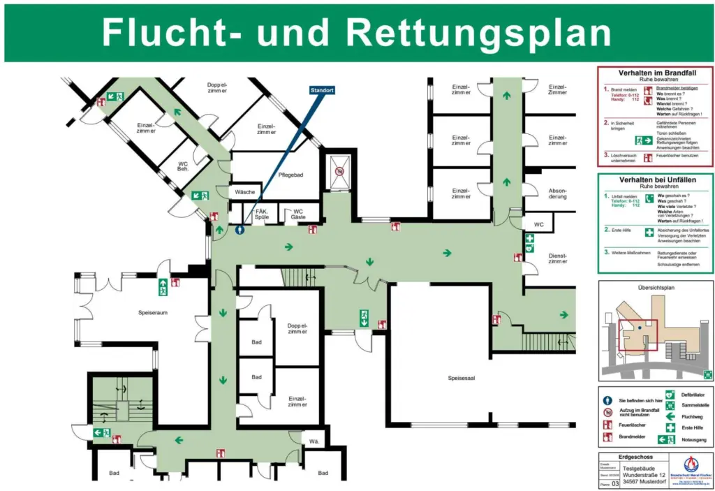 Flucht- und Rettungsplan Brandschutz Meral Fischer